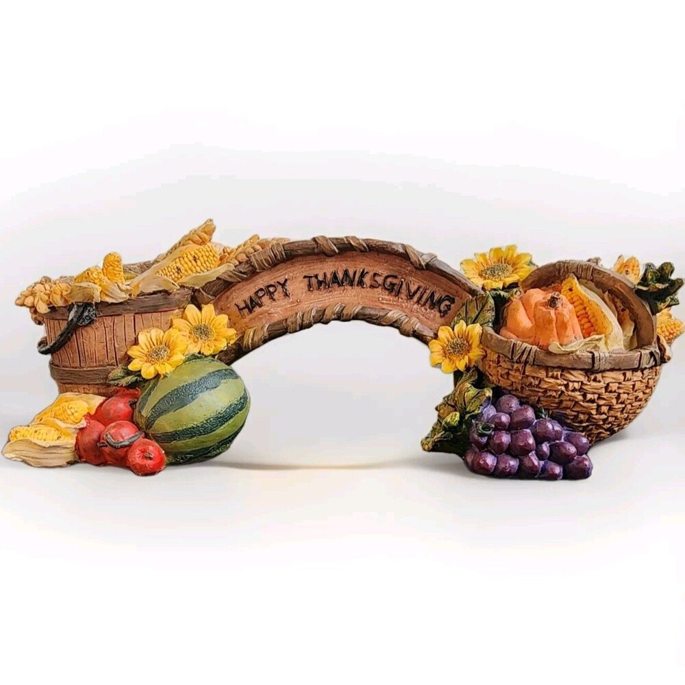 Rustic Thanksgiving Sunflower Fruit Harvest Candle Holder Happy Thanksgiving